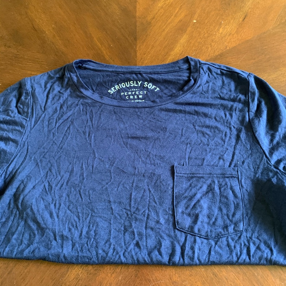 seriously soft dark blue short sleeve